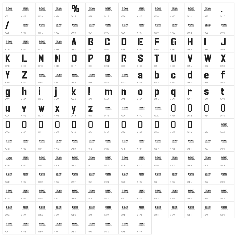 Striker Eureka PERSONAL USE Cut Character Map