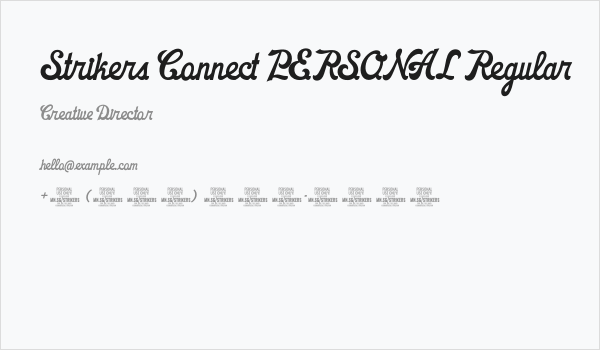 Strikers Connect PERSONAL Regular Business Card