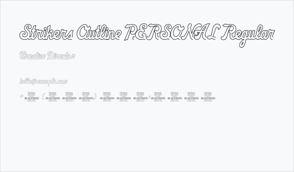 Strikers Outline PERSONAL Regular Business Card