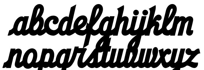 Strikers Script Bold PERSONAL Regular Font LOWERCASE