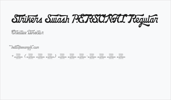 Strikers Swash PERSONAL Regular Business Card