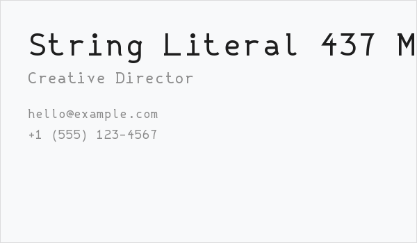 String Literal 437 Medium Business Card