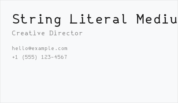 String Literal Medium Business Card