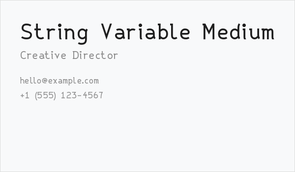 String Variable Medium Business Card