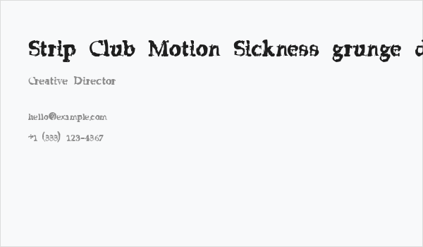 Strip Club Motion Sickness grunge deluxe Business Card