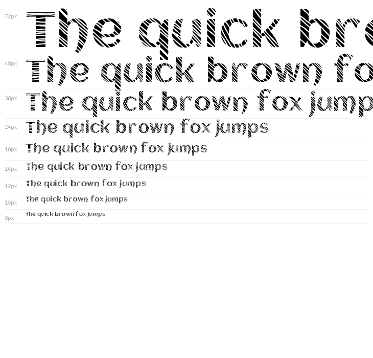 Striped Font Waterfall