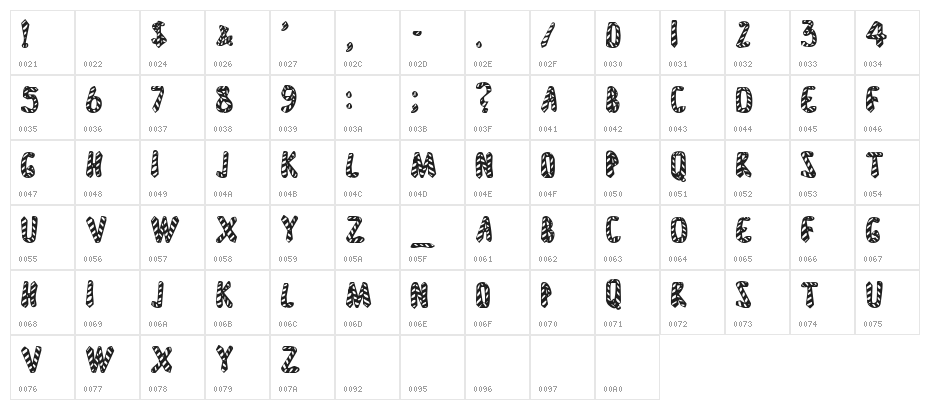 Striped Neckties Character Map