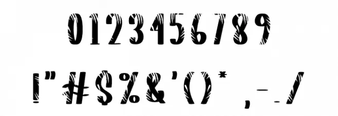 Striped Tiger Font OTHER CHARS