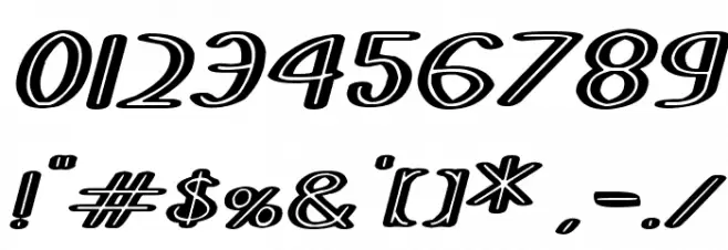 Stripes and Ribbons Italic Font OTHER CHARS