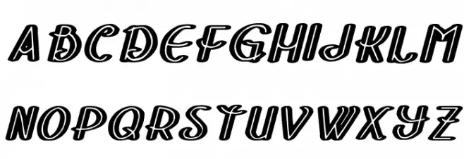 Stripes and Ribbons Italic 字体 大写