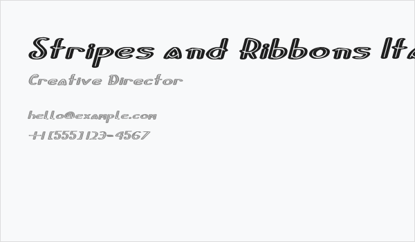 Stripes and Ribbons Italic Business Card