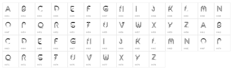 Striptease Book Regular Character Map