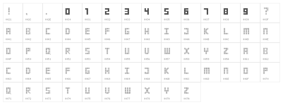 Strobelight Regular Character Map