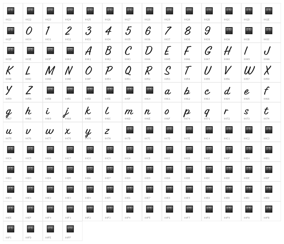 Stroke Genius Character Map
