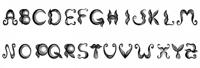 Stroke mustache Font Litere mari