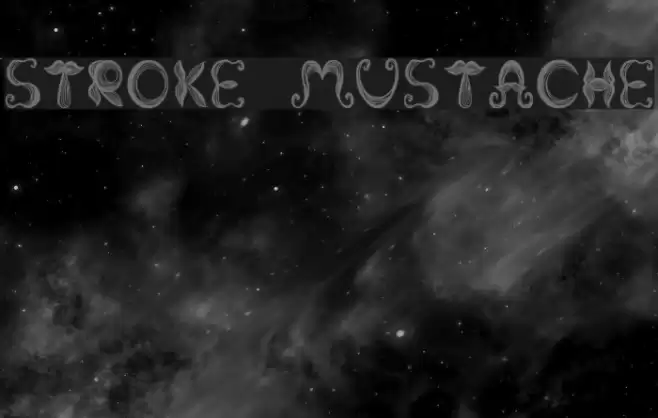 Stroke mustache Font examples