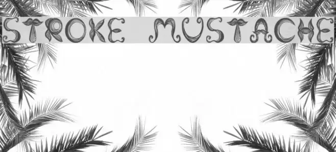Stroke mustache Font examples