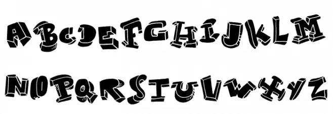 Strokeless Schriftart Groß