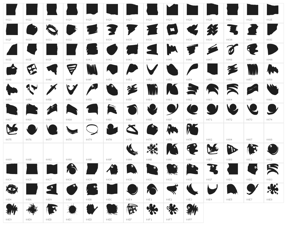 StrokesFonds Character Map