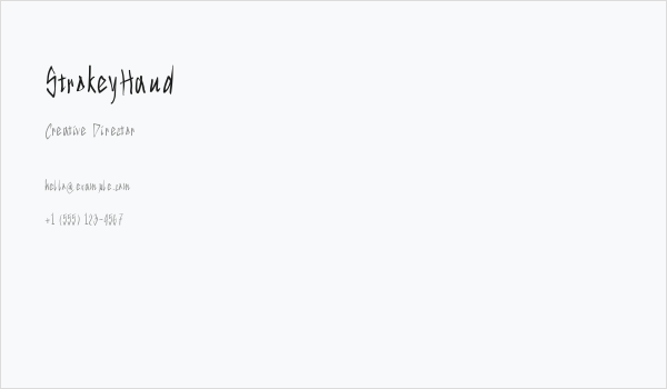 StrokeyHand Business Card