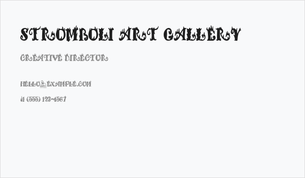 Stromboli Art Gallery Business Card