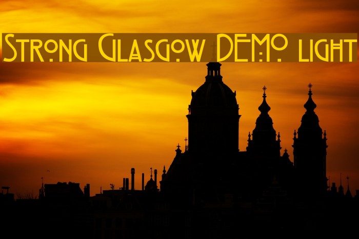 Strong Glasgow DEMO light Font examples