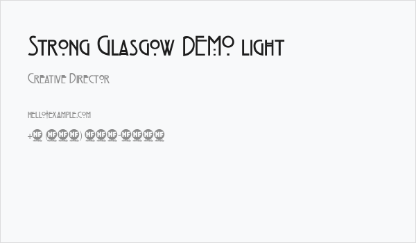 Strong Glasgow DEMO light Business Card