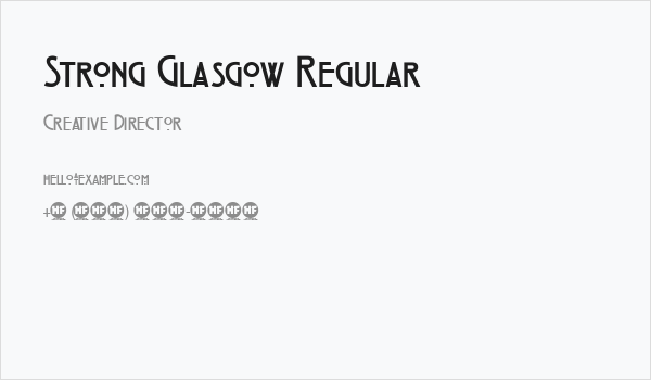 Strong Glasgow Regular Business Card