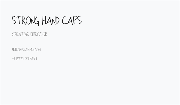 Strong Hand Caps Business Card