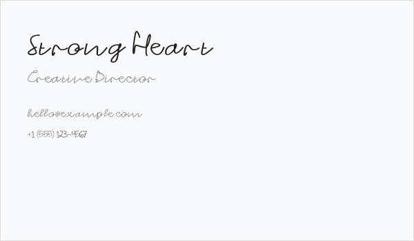 Strong Heart Business Card