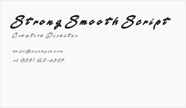 Strong Smooth Script Business Card