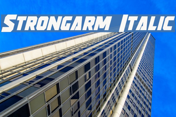 Strongarm Italic Fonte examples