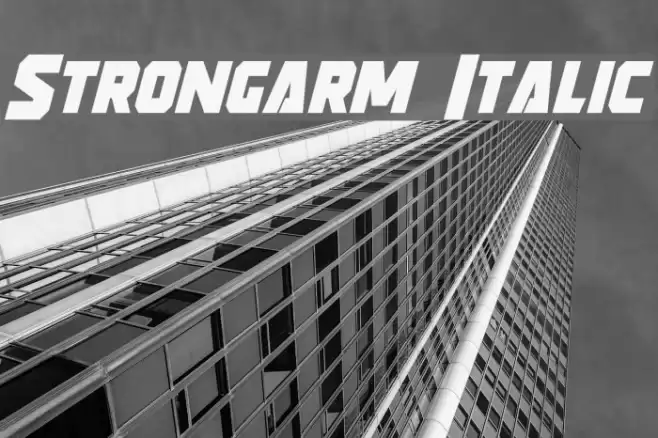 Strongarm Italic Fonte examples