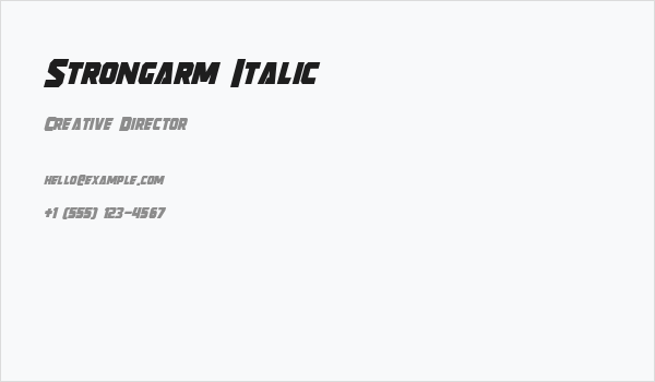 Strongarm Italic Business Card
