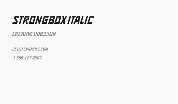 Strongbox Italic Business Card