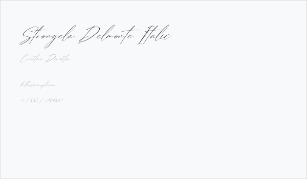 Strongela Delmonte Italic Business Card