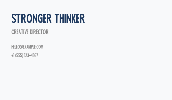 Stronger Thinker Business Card