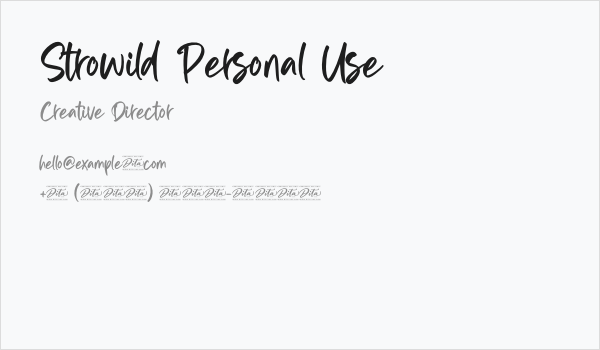 Strowild Personal Use Business Card