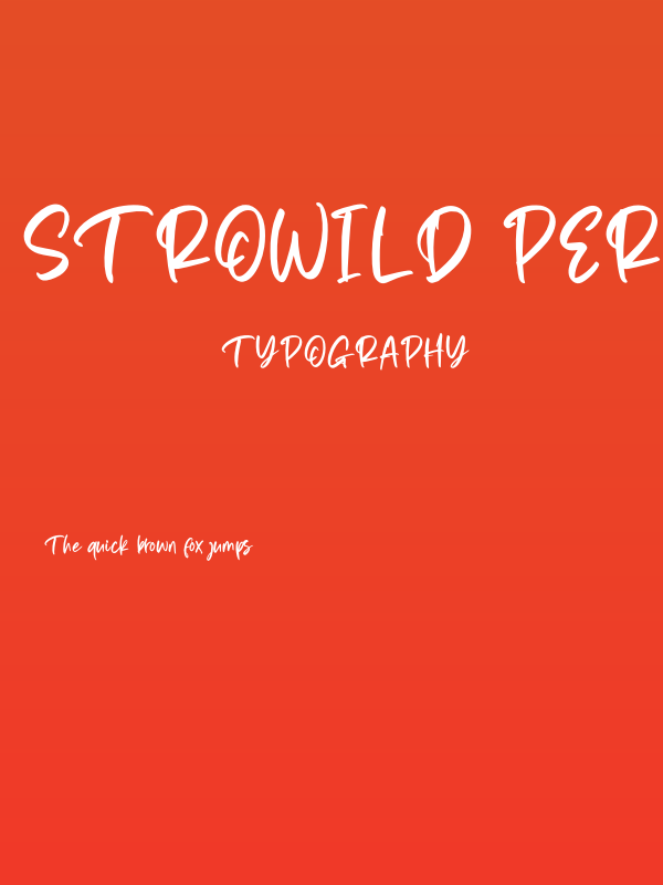 Strowild Personal Use Poster