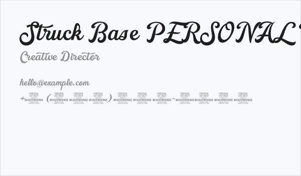 Struck Base PERSONAL USE ONLY PERSONAL USE ONLY Business Card