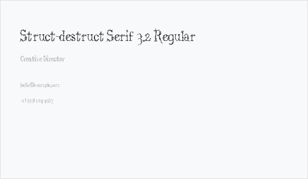 Struct-destruct Serif 3.2 Regular Business Card