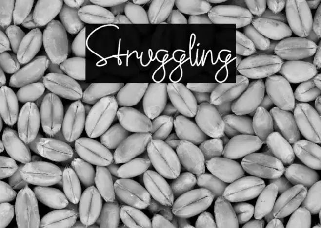 Struggling Font examples