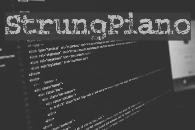 StrungPiano Font examples