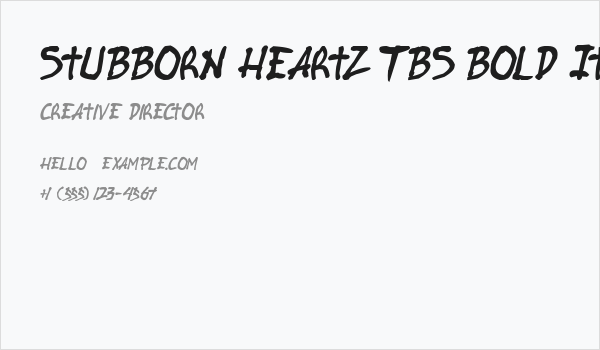 Stubborn Heartz TBS Bold Italic Business Card
