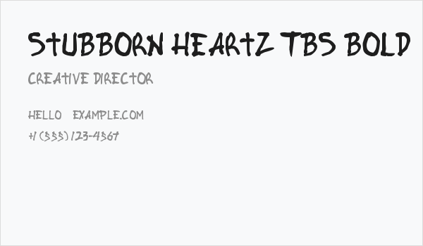 Stubborn Heartz TBS Bold Business Card