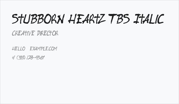 Stubborn Heartz TBS Italic Business Card