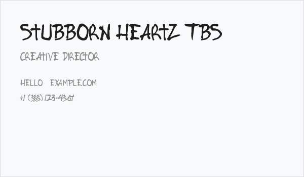 Stubborn Heartz TBS Business Card