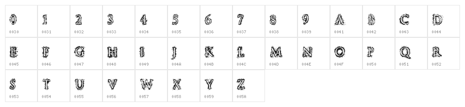 Stucco Regular Character Map