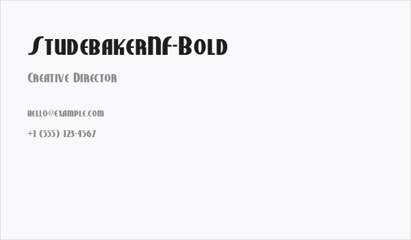 StudebakerNF-Bold Business Card