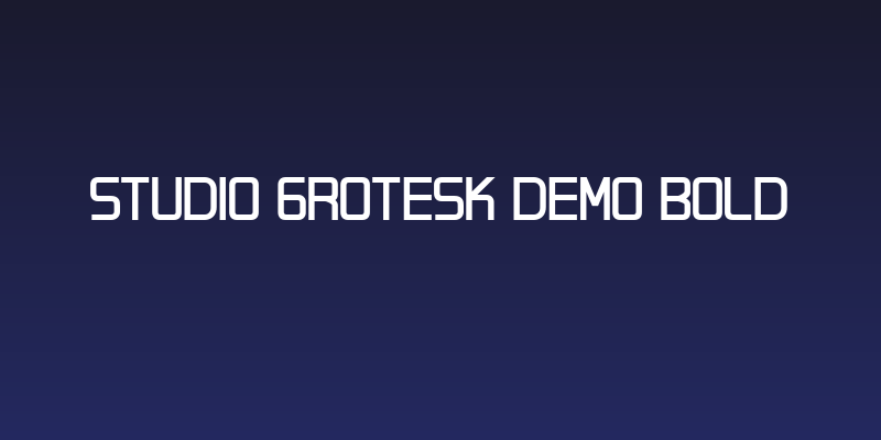 Studio Grotesk DEMO Bold Social Header